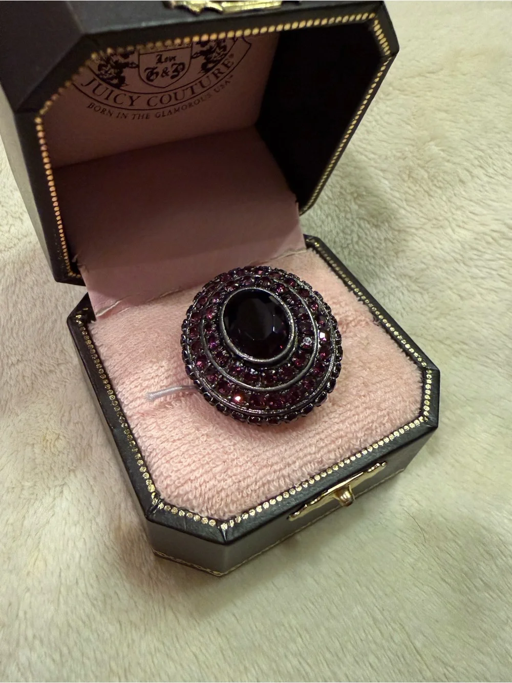 Juicy Couture Deep Purple Multi-Crystal Cocktail Ring